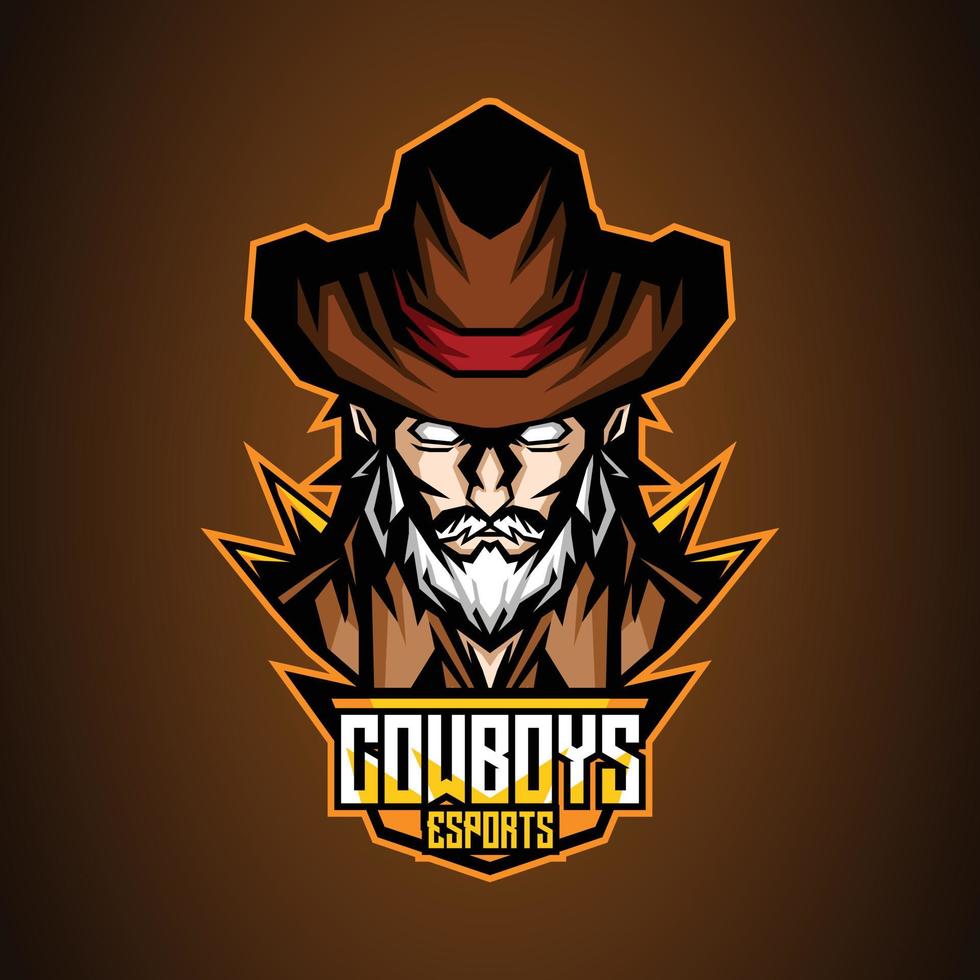 Esport mascot of cowboy head vector