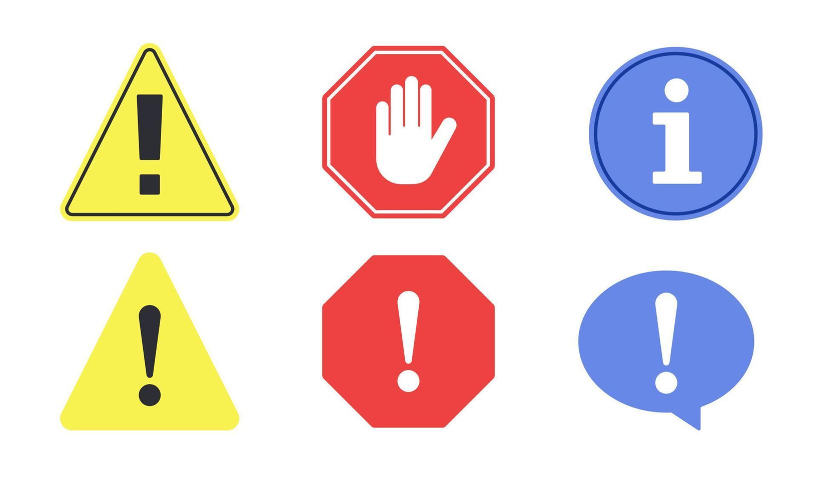 Exclamation Marks Prohibition Signs And Information Symbol Collections Suitable For Design Elements Of Danger Warning Signs And Attention Mark Security Sign For Road And Public Service Vector Art At Vecteezy