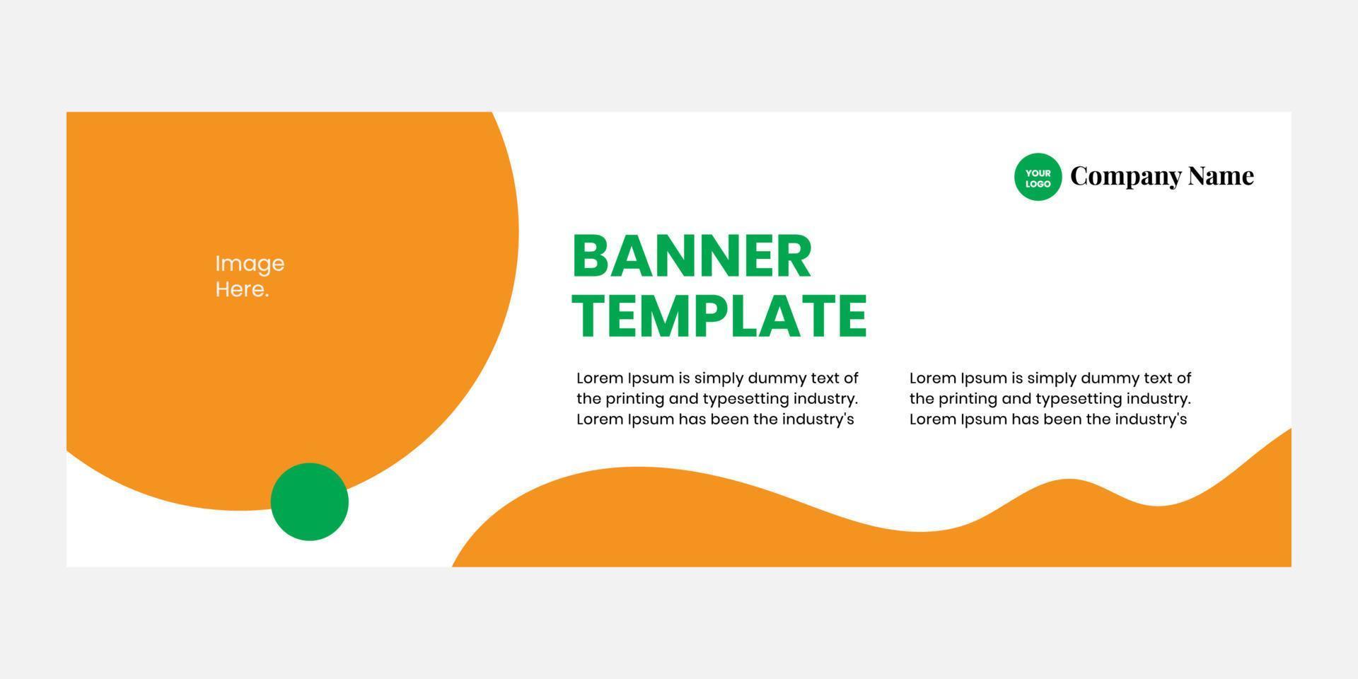 Orange banner template, suitable for content media social and marketing tool print vector