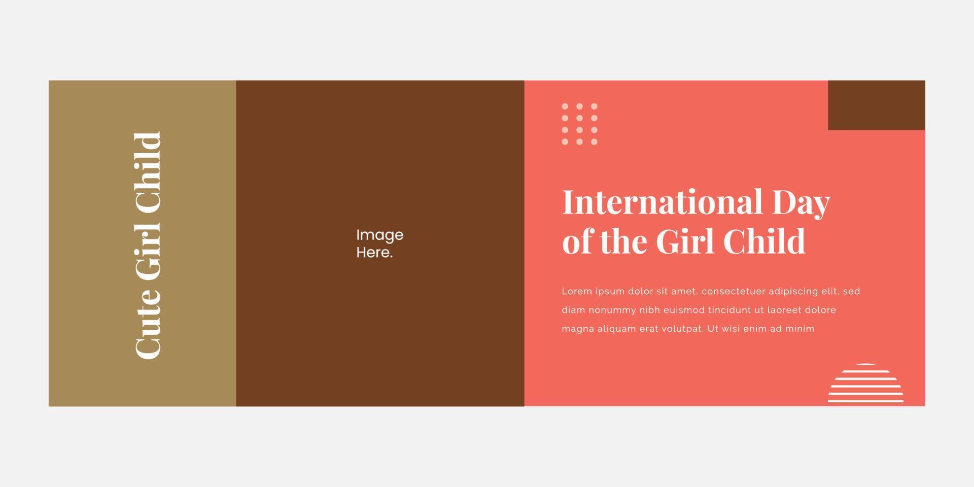 International day girl child creative banner template, suitable for marketing tool and content media social vector