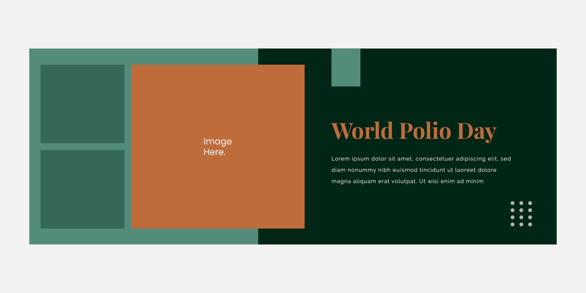 World polio day creative banner template, suitable for marketing tool and content media social vector