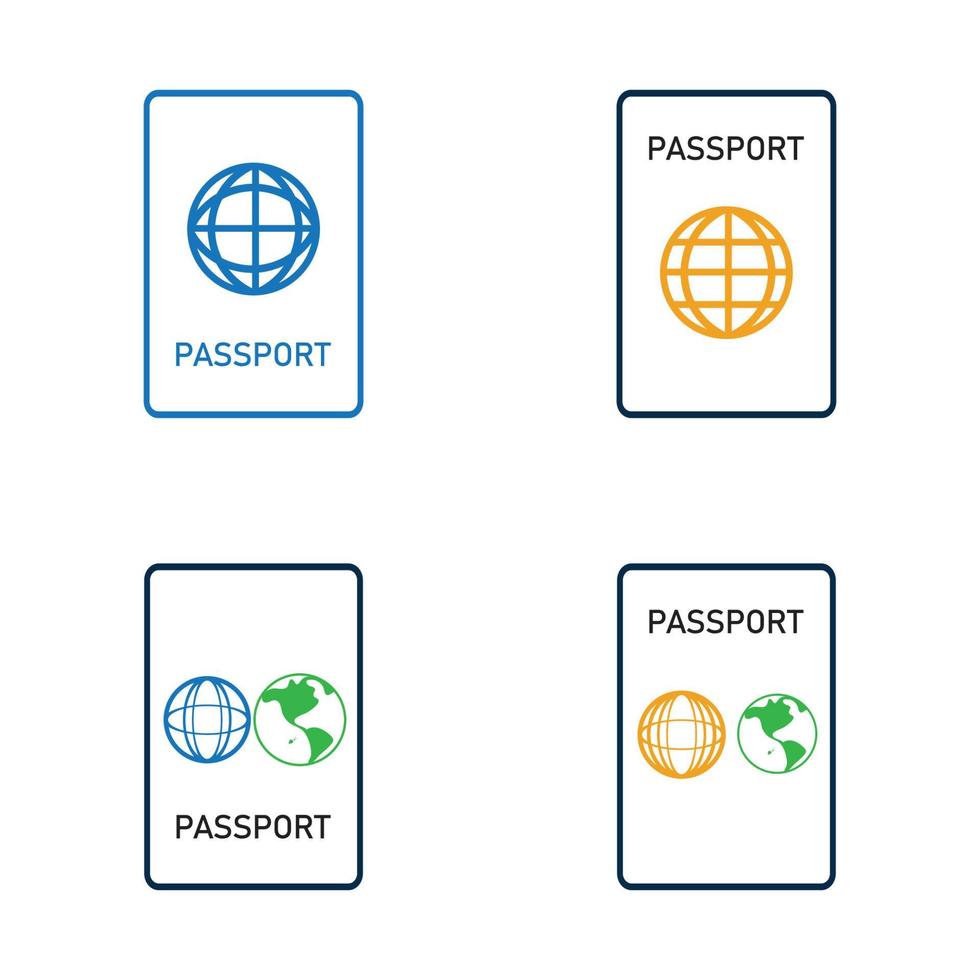 icono de vector de pasaporte internacional - viaje, embarque, aeropuerto, ilustración de vector de documento