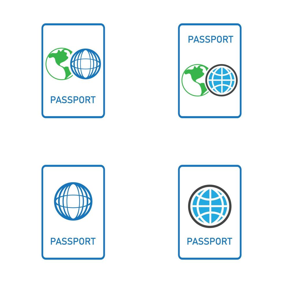 icono de vector de pasaporte internacional - viaje, embarque, aeropuerto, ilustración de vector de documento