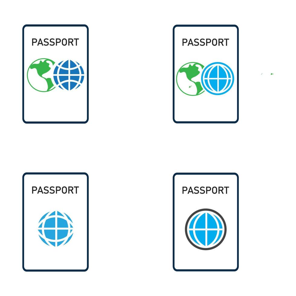 icono de vector de pasaporte internacional - viaje, embarque, aeropuerto, ilustración de vector de documento