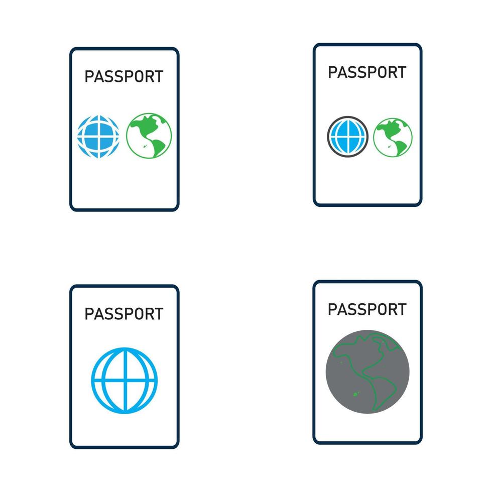 icono de vector de pasaporte internacional - viaje, embarque, aeropuerto, ilustración de vector de documento