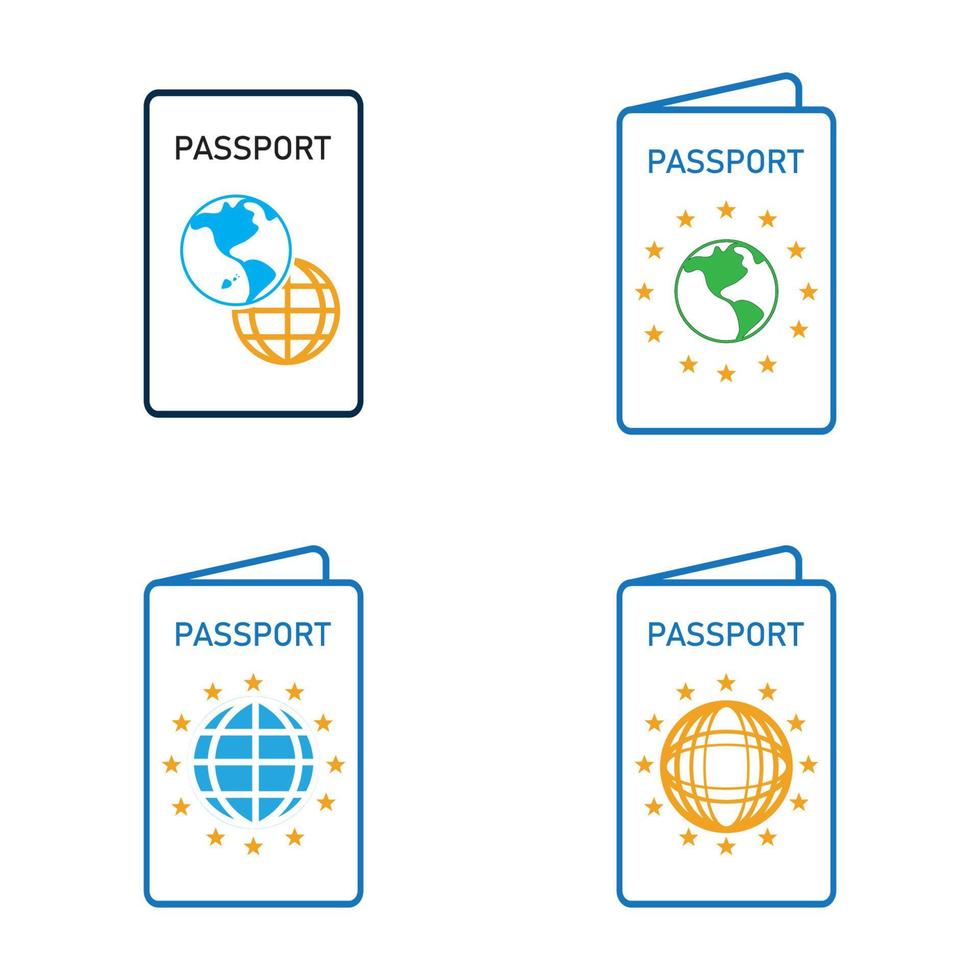 icono de vector de pasaporte internacional - viaje, embarque, aeropuerto, ilustración de vector de documento