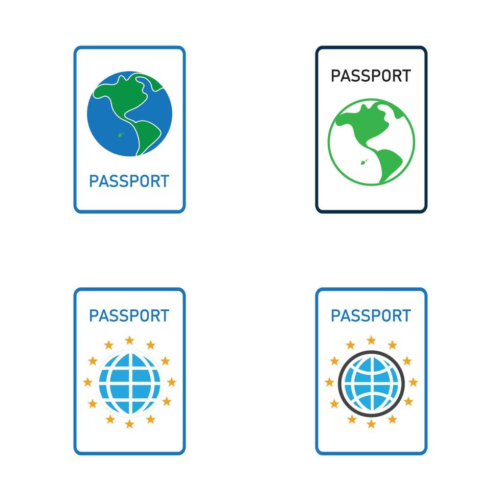 icono de vector de pasaporte internacional - viaje, embarque, aeropuerto, ilustración de vector de documento