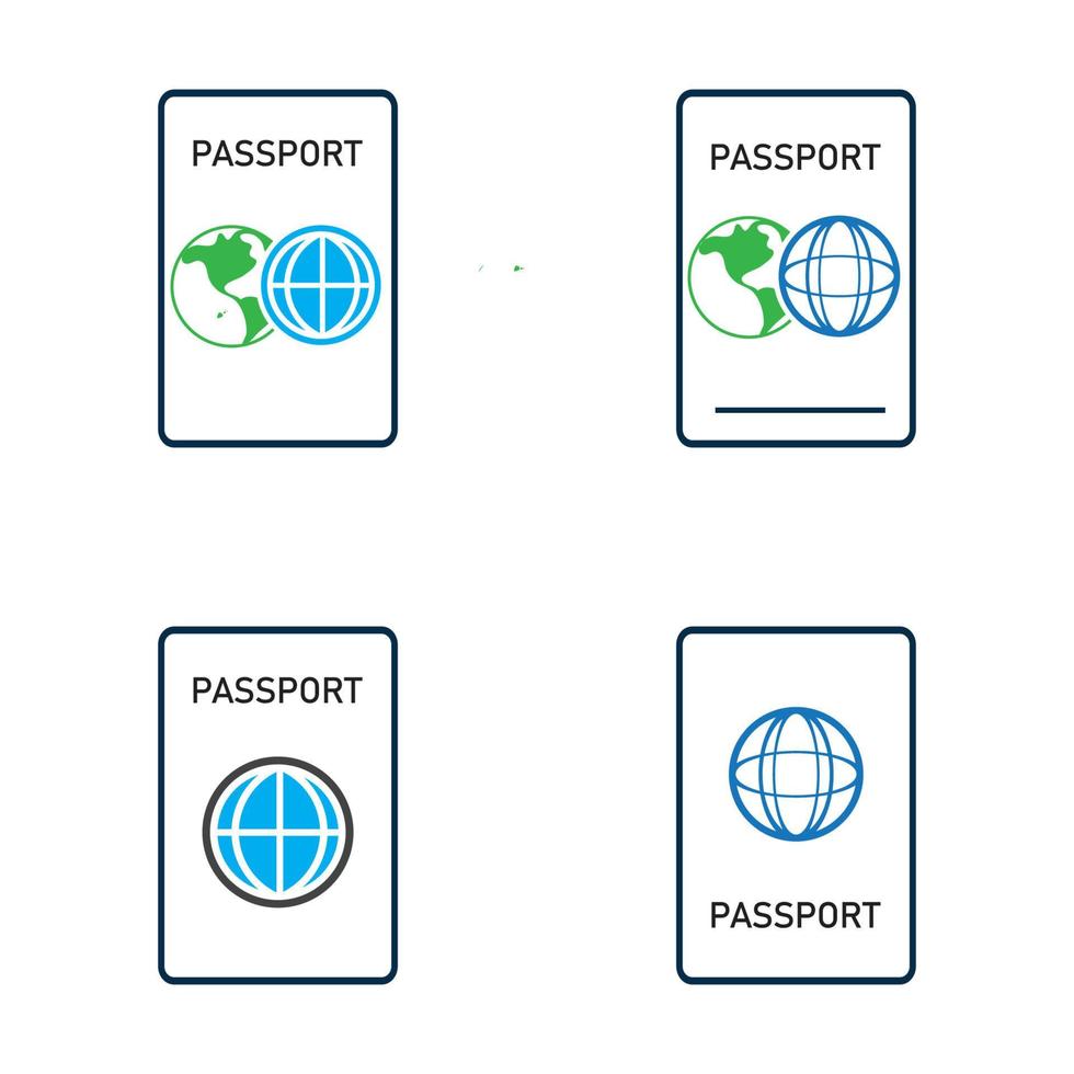 icono de vector de pasaporte internacional - viaje, embarque, aeropuerto, ilustración de vector de documento