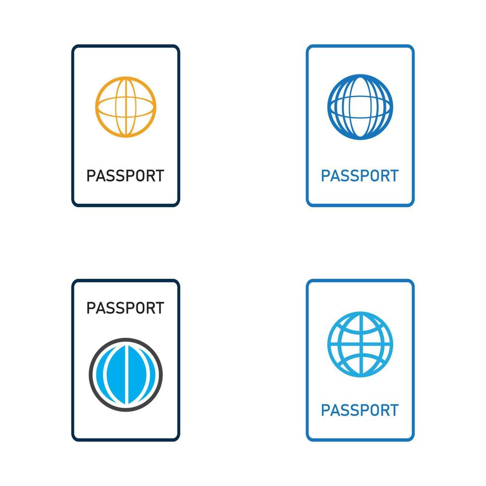 icono de vector de pasaporte internacional - viaje, embarque, aeropuerto, ilustración de vector de documento