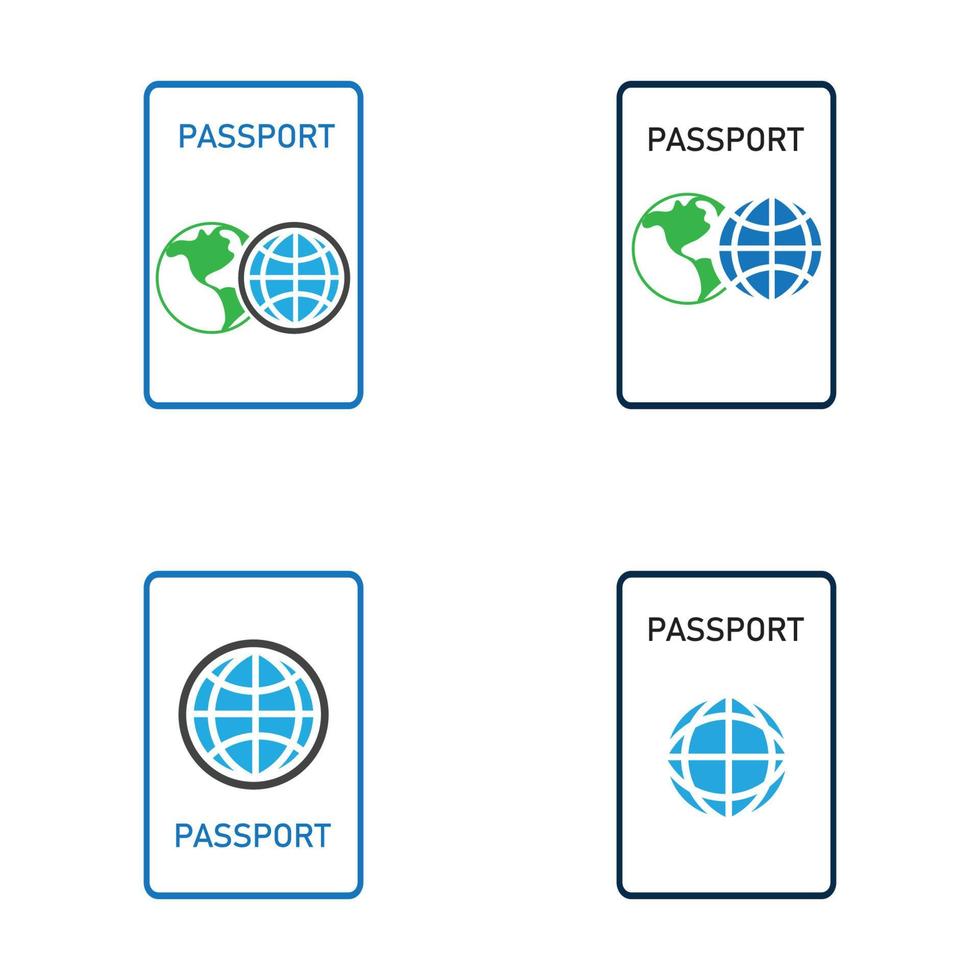 icono de vector de pasaporte internacional - viaje, embarque, aeropuerto, ilustración de vector de documento