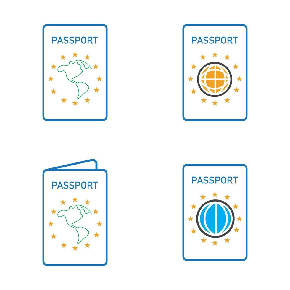 icono de vector de pasaporte internacional - viaje, embarque, aeropuerto, ilustración de vector de documento