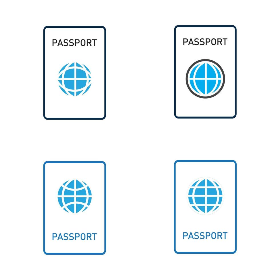 icono de vector de pasaporte internacional - viaje, embarque, aeropuerto, ilustración de vector de documento