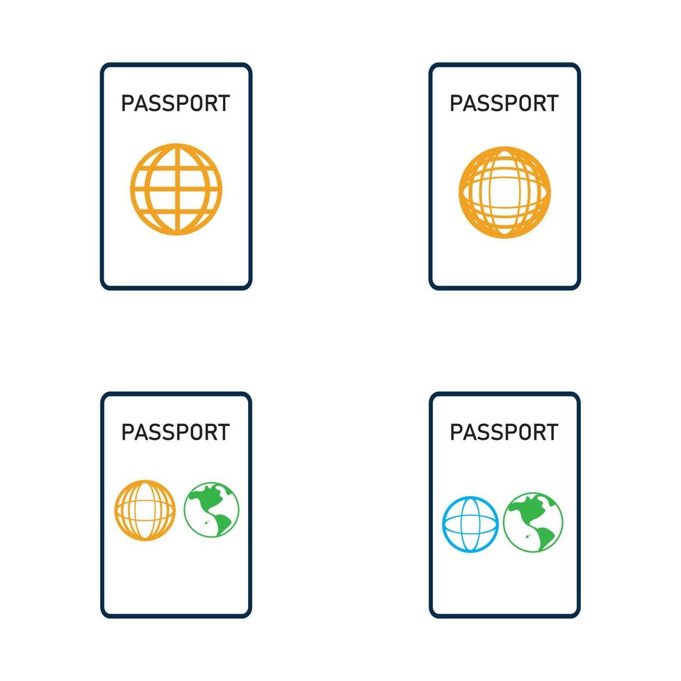 icono de vector de pasaporte internacional - viaje, embarque, aeropuerto, ilustración de vector de documento