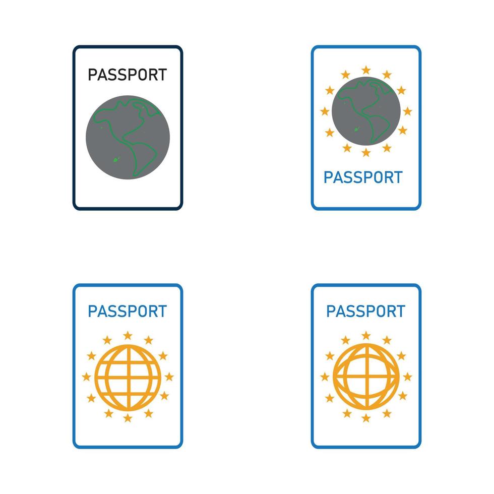 icono de vector de pasaporte internacional - viaje, embarque, aeropuerto, ilustración de vector de documento