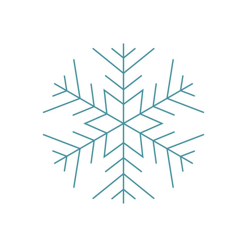 Blue snowflake. Icon logo design. Ice crystal winter symbol. Template for winter design. vector