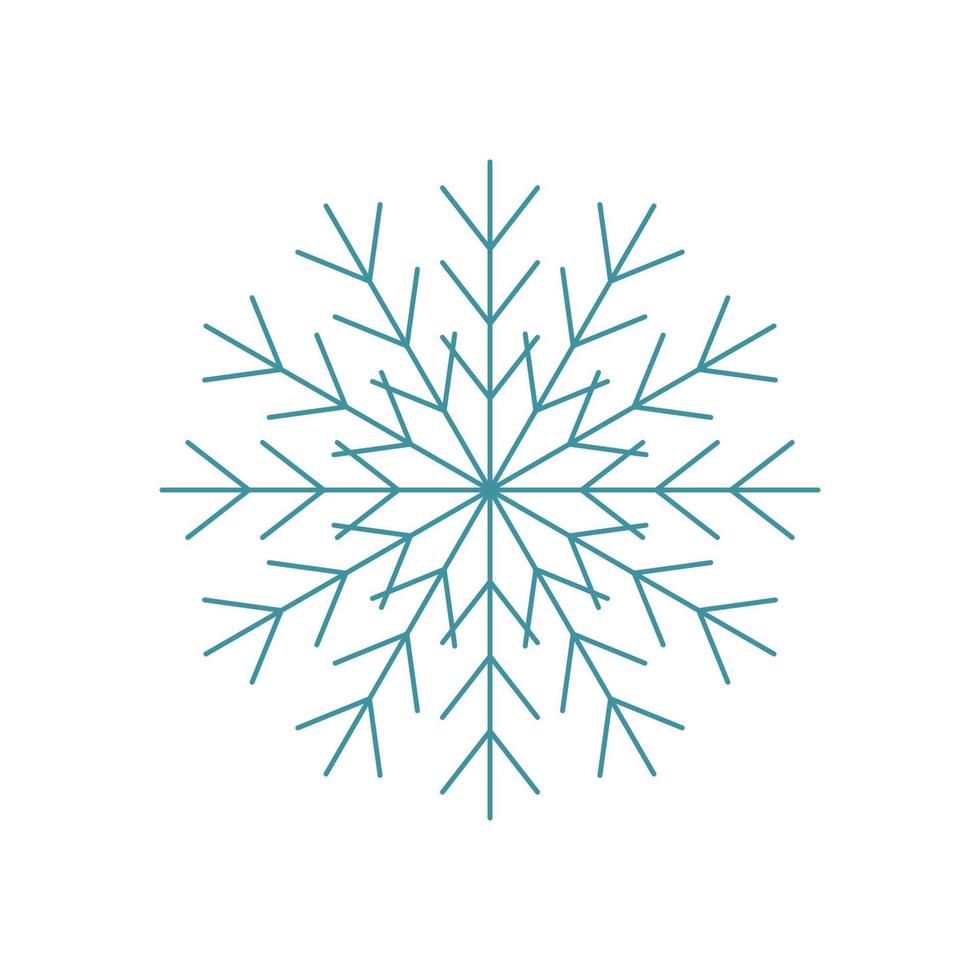 Blue snowflake. Icon logo design. Ice crystal winter symbol. Template for winter design. vector