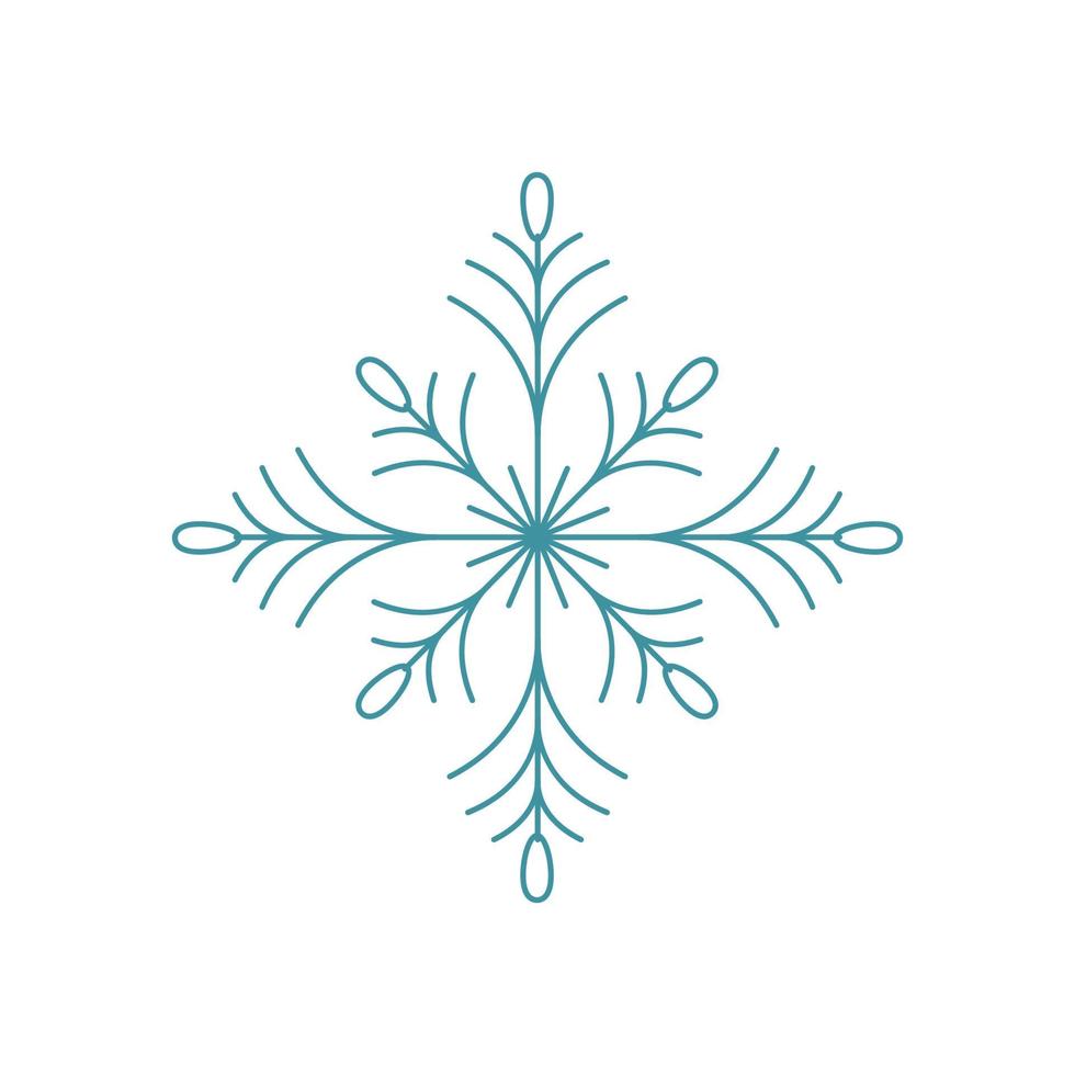 copo de nieve azul. diseño de logotipo de icono. símbolo de invierno de cristal de hielo. plantilla para el diseño de invierno. vector