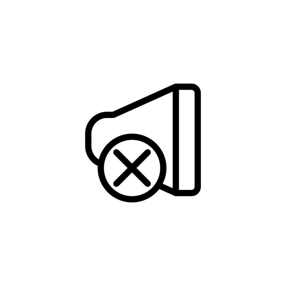 no sound line style icon vector