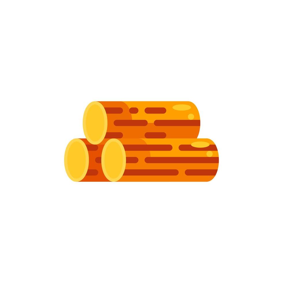 icono de estilo plano de madera vector