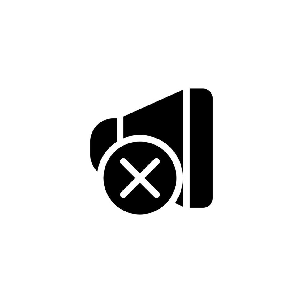 no sound solid style icon vector