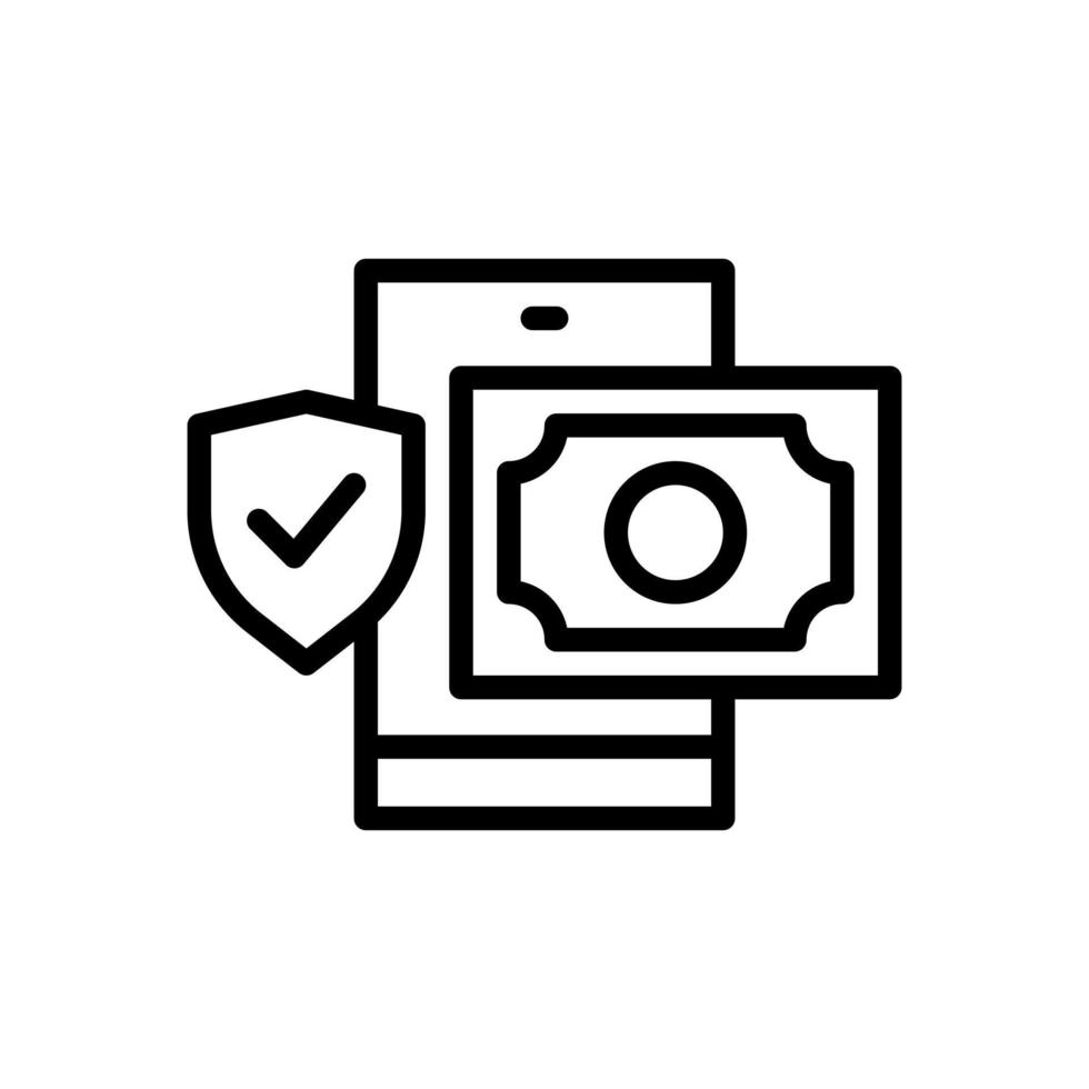 secure payment line style icon vector