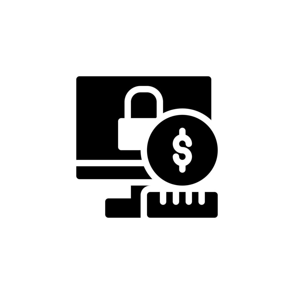 secure payment solid style icon vector