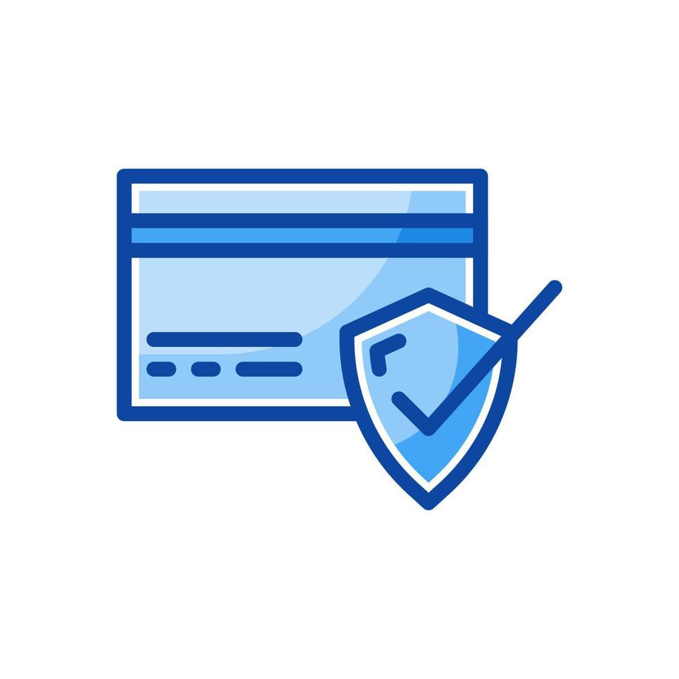 secure payment filled line style icon vector