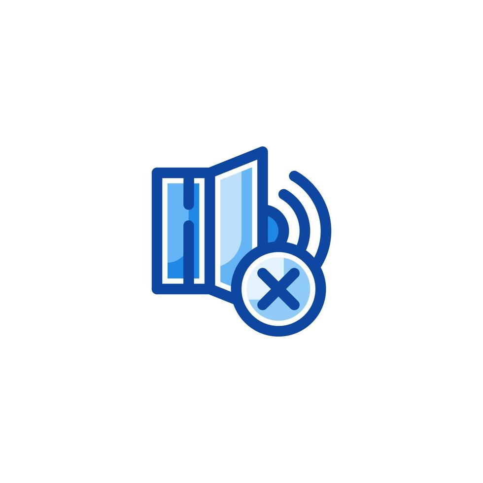 no sound filled line style icon vector