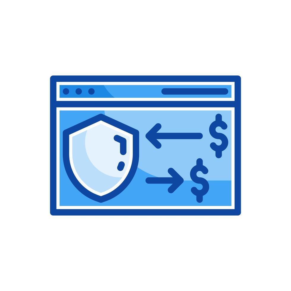 secure payment filled line style icon vector
