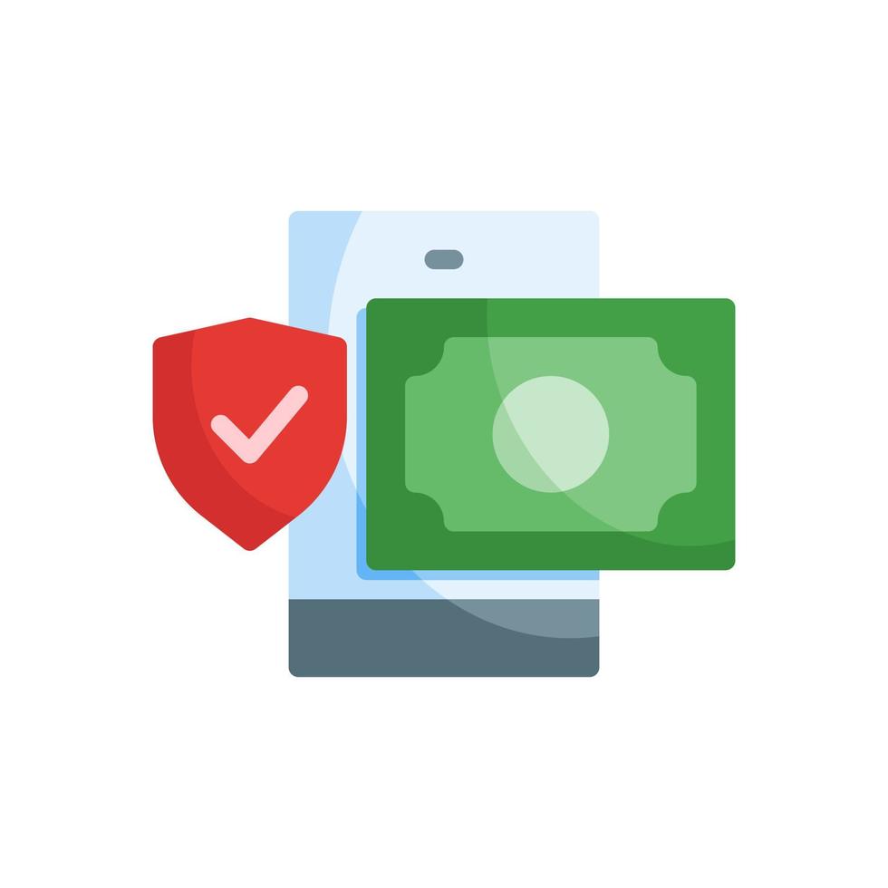 secure payment flat style icon vector