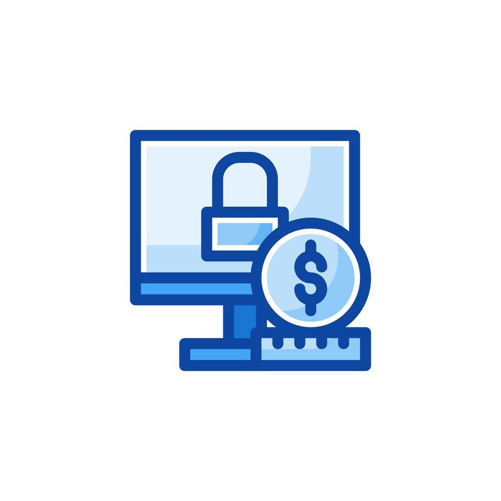 secure payment filled line style icon vector