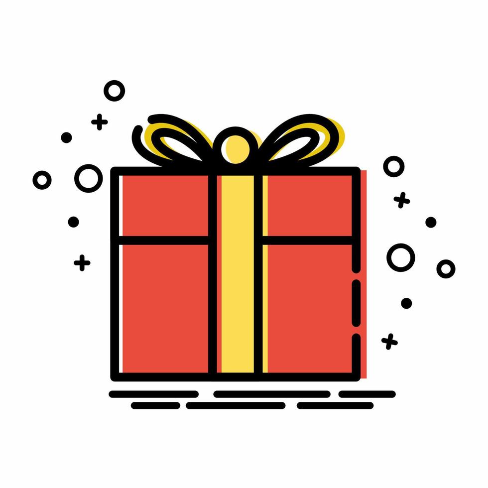 icono de caja de regalo estilo colorido vector