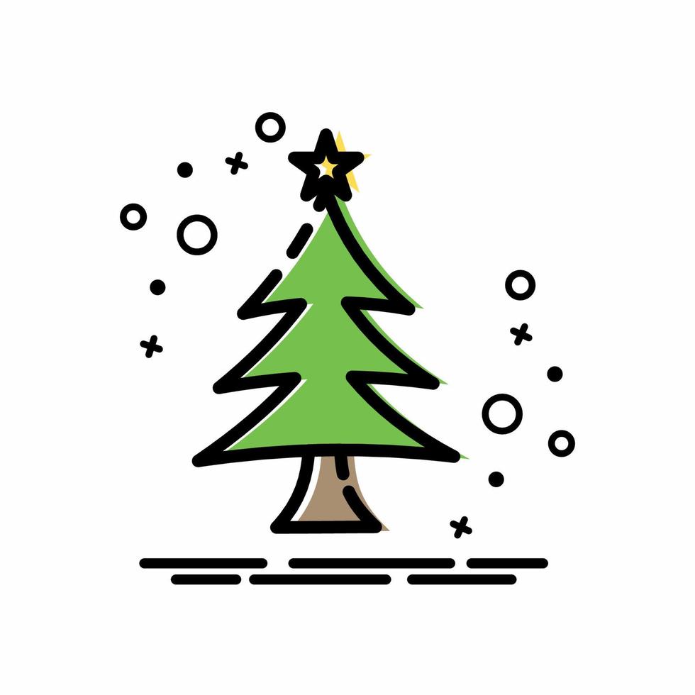 icono de árbol de navidad estilo mbe vector
