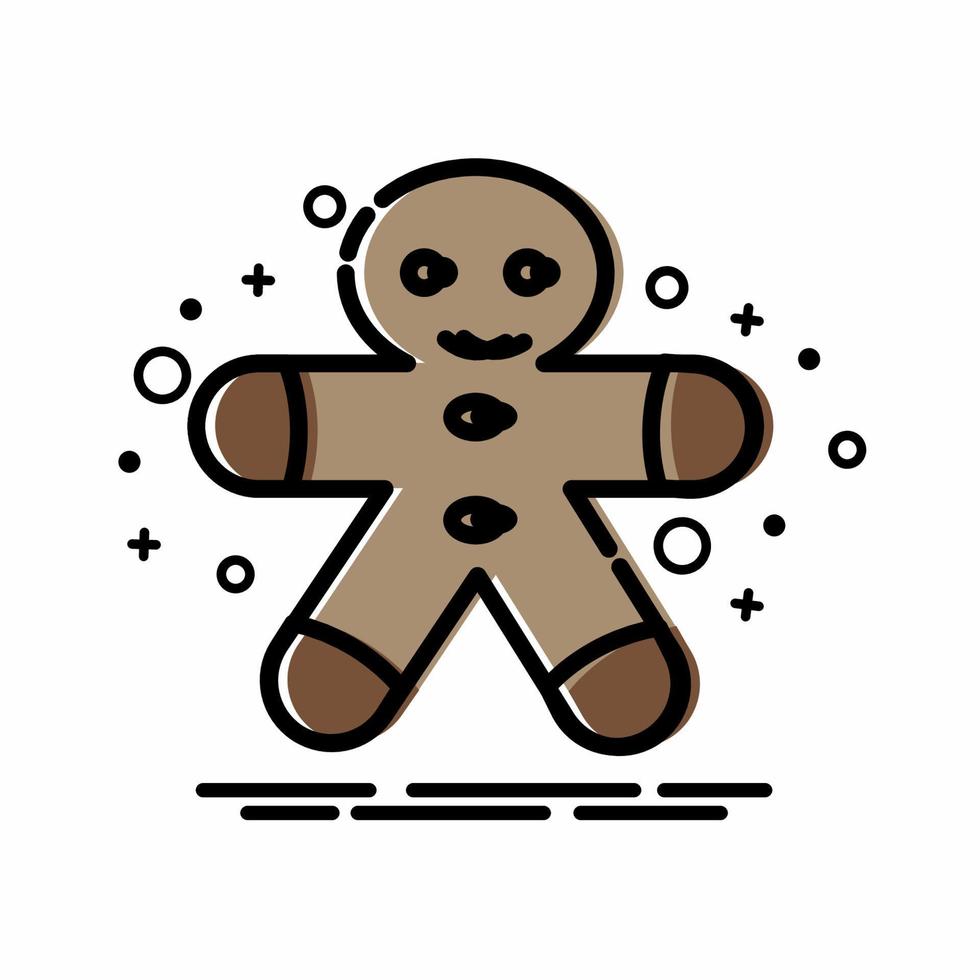 Gingerbread Man Icon Colorful MBE Style vector