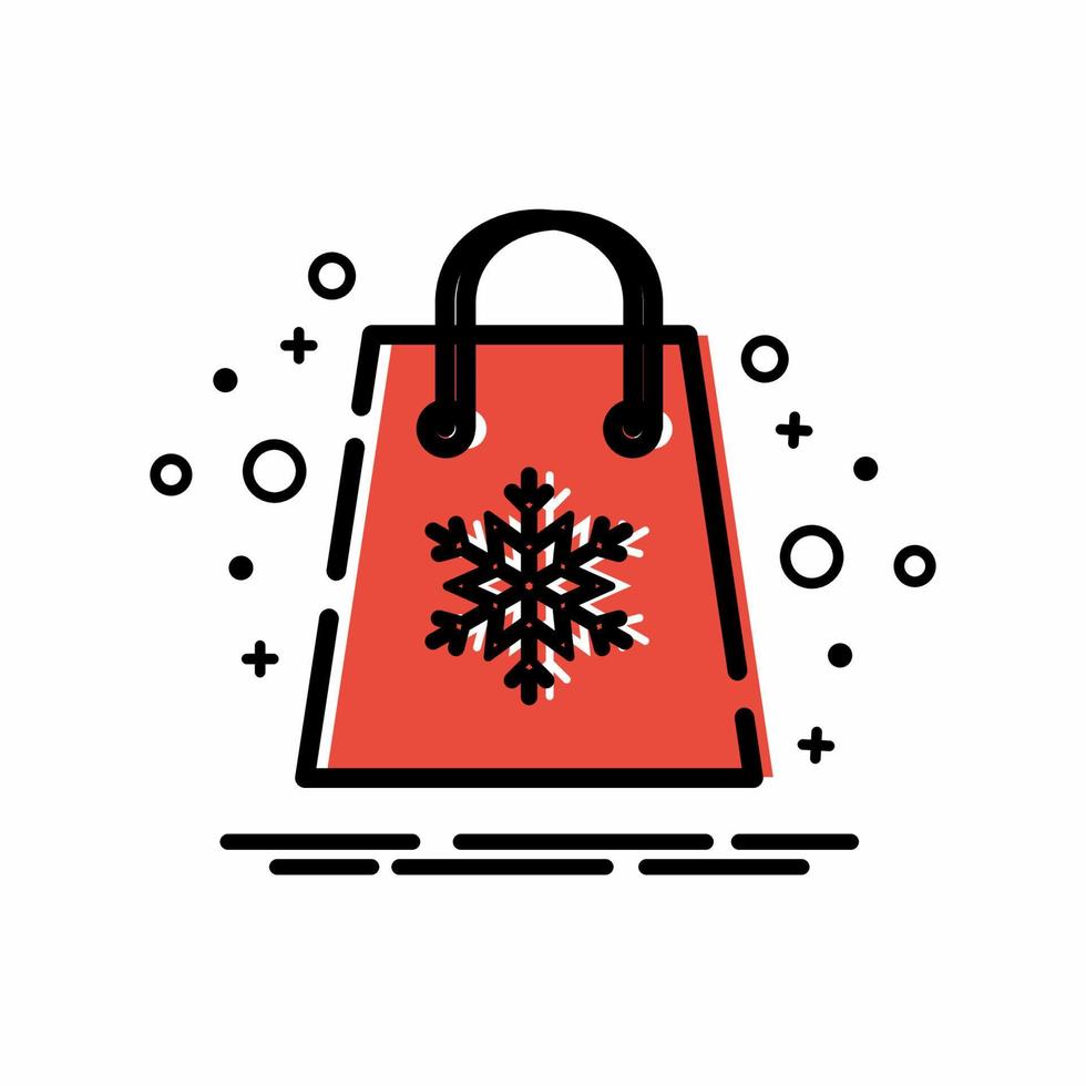 icono de bolsa de regalo estilo colorido vector