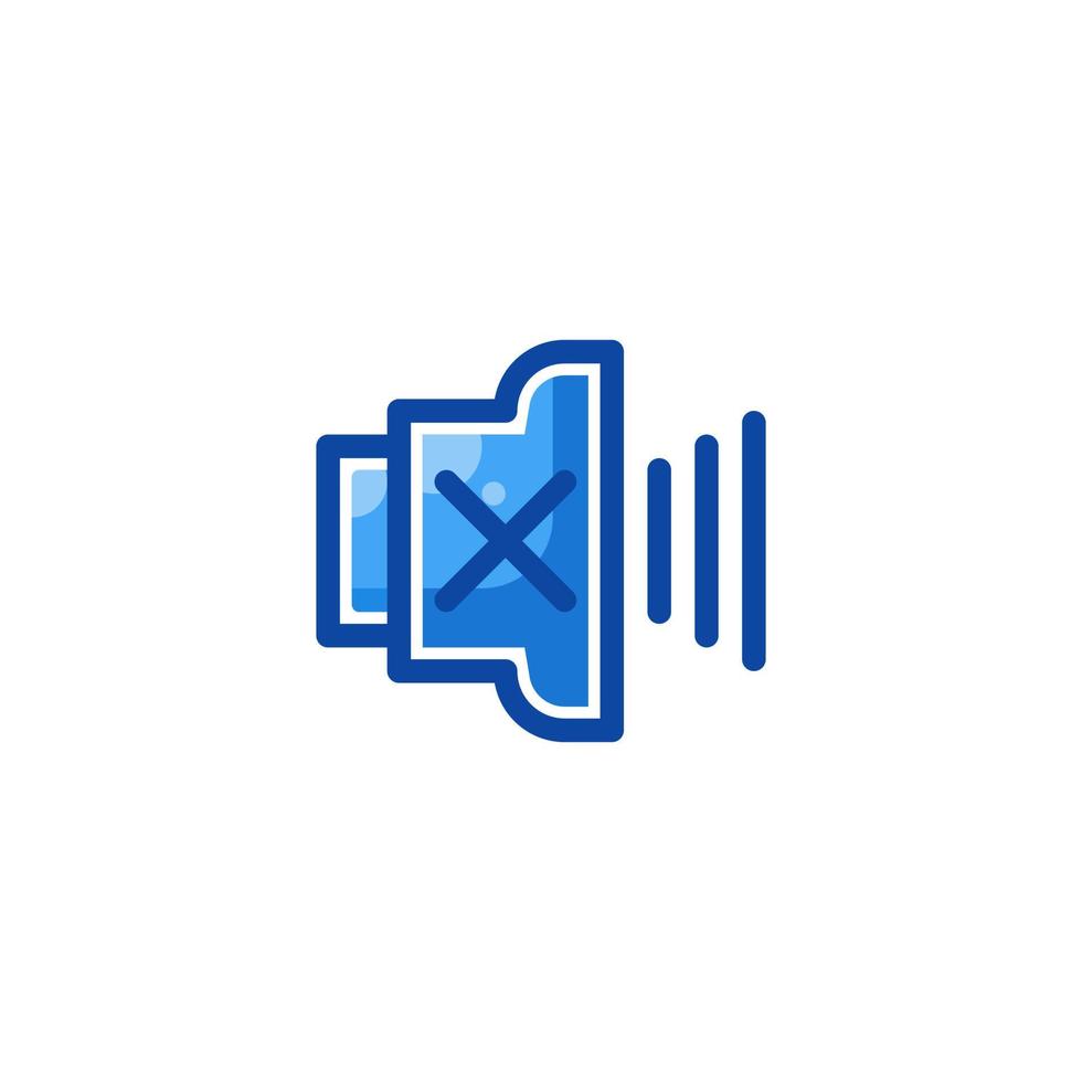 no sound filled line style icon vector