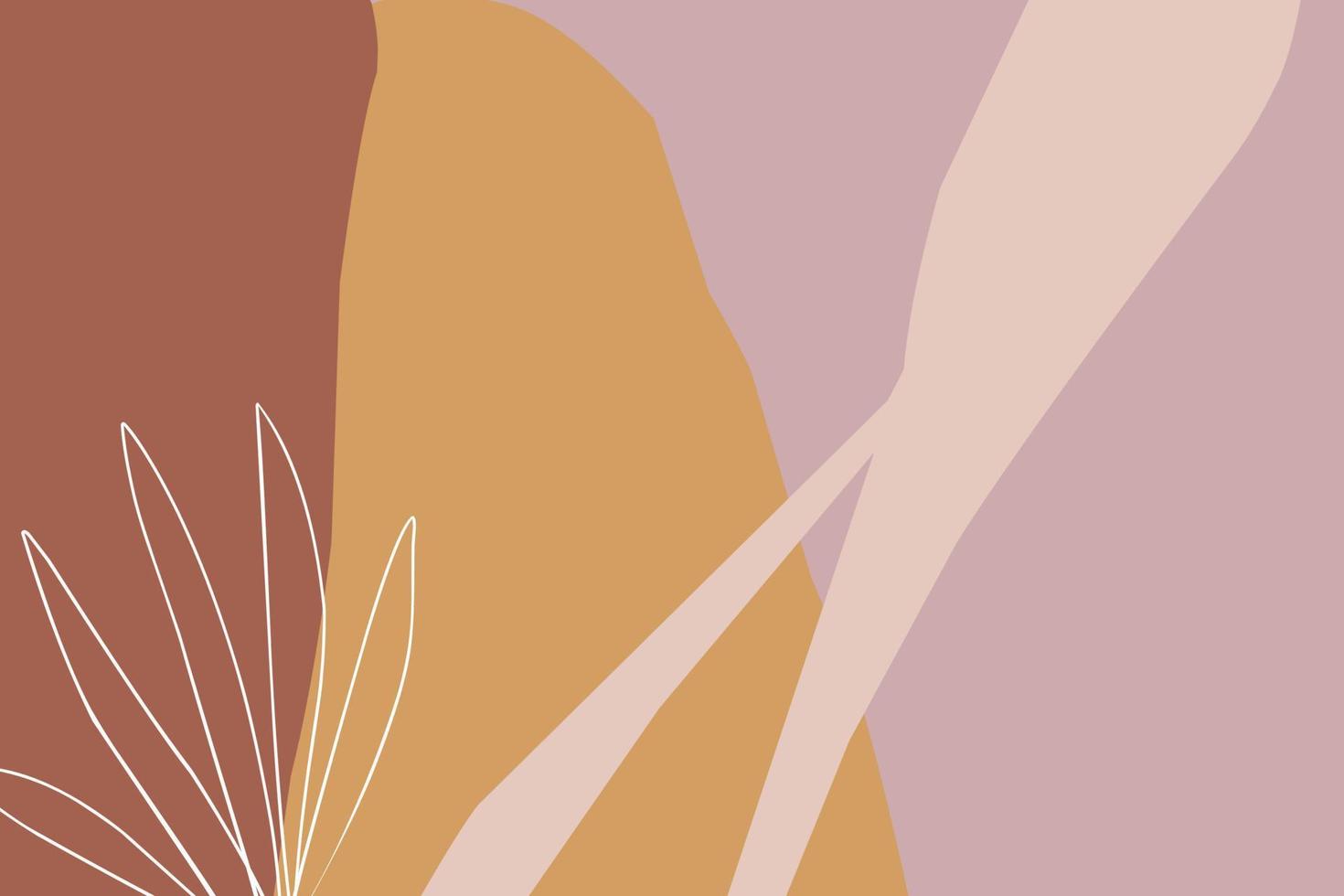 elegantes plantillas con formas orgánicas abstractas y líneas en colores nude. fondo pastel en estilo minimalista. ilustración vectorial contemporánea vector