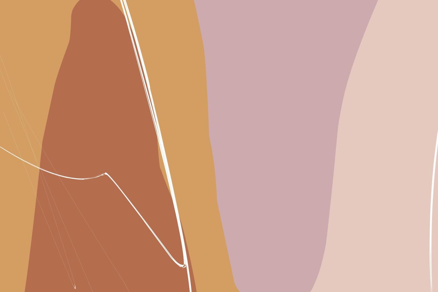 Stylish templates with organic abstract shapes and line in nude colors. Pastel background in minimalist style. Contemporary vector Illustration