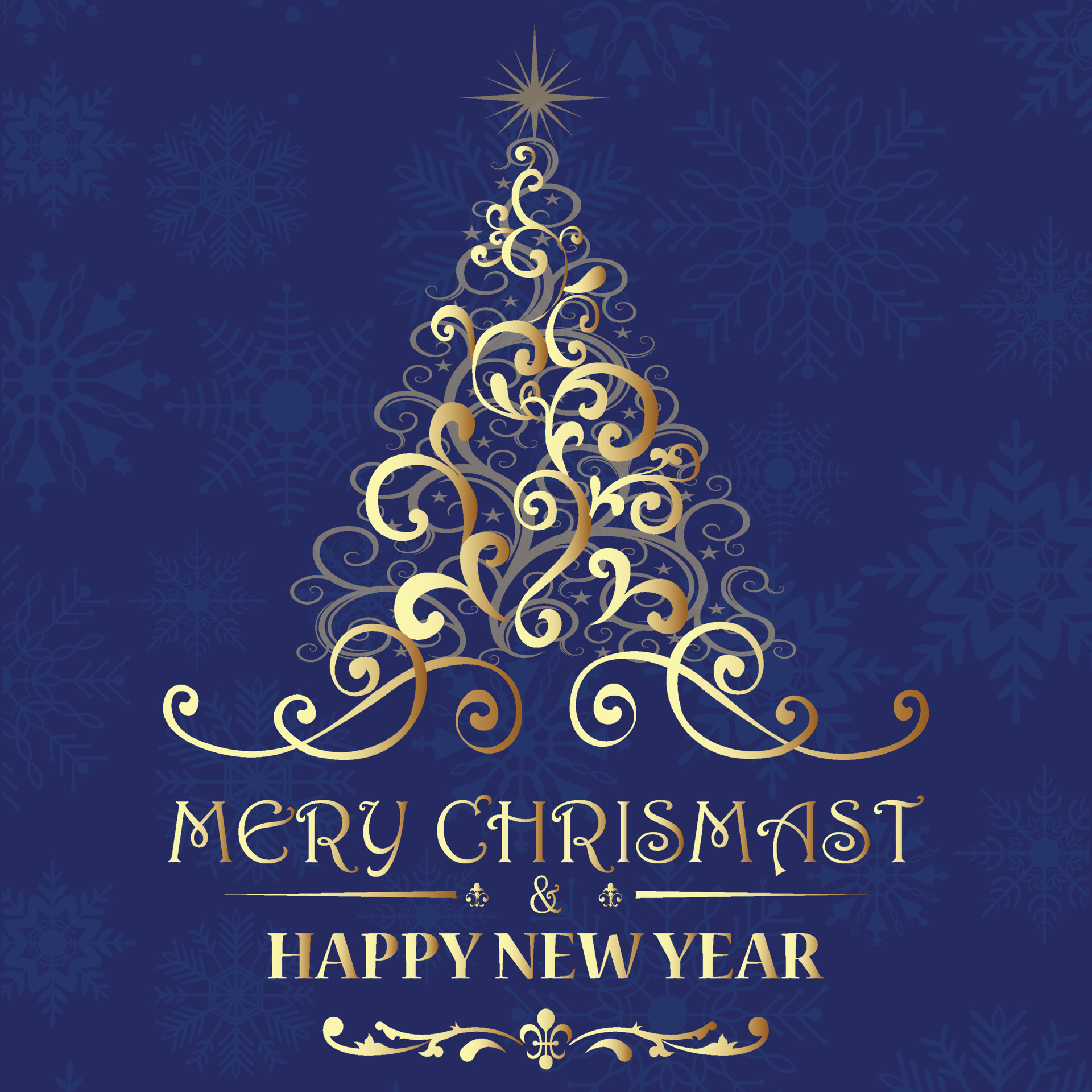 2022 Elgent Christmas Images Golden Graphic Elegant Christmas Tree On Blue Snow Background. Vector  Illustration Happy New Year 2022 4824386 Vector Art At Vecteezy