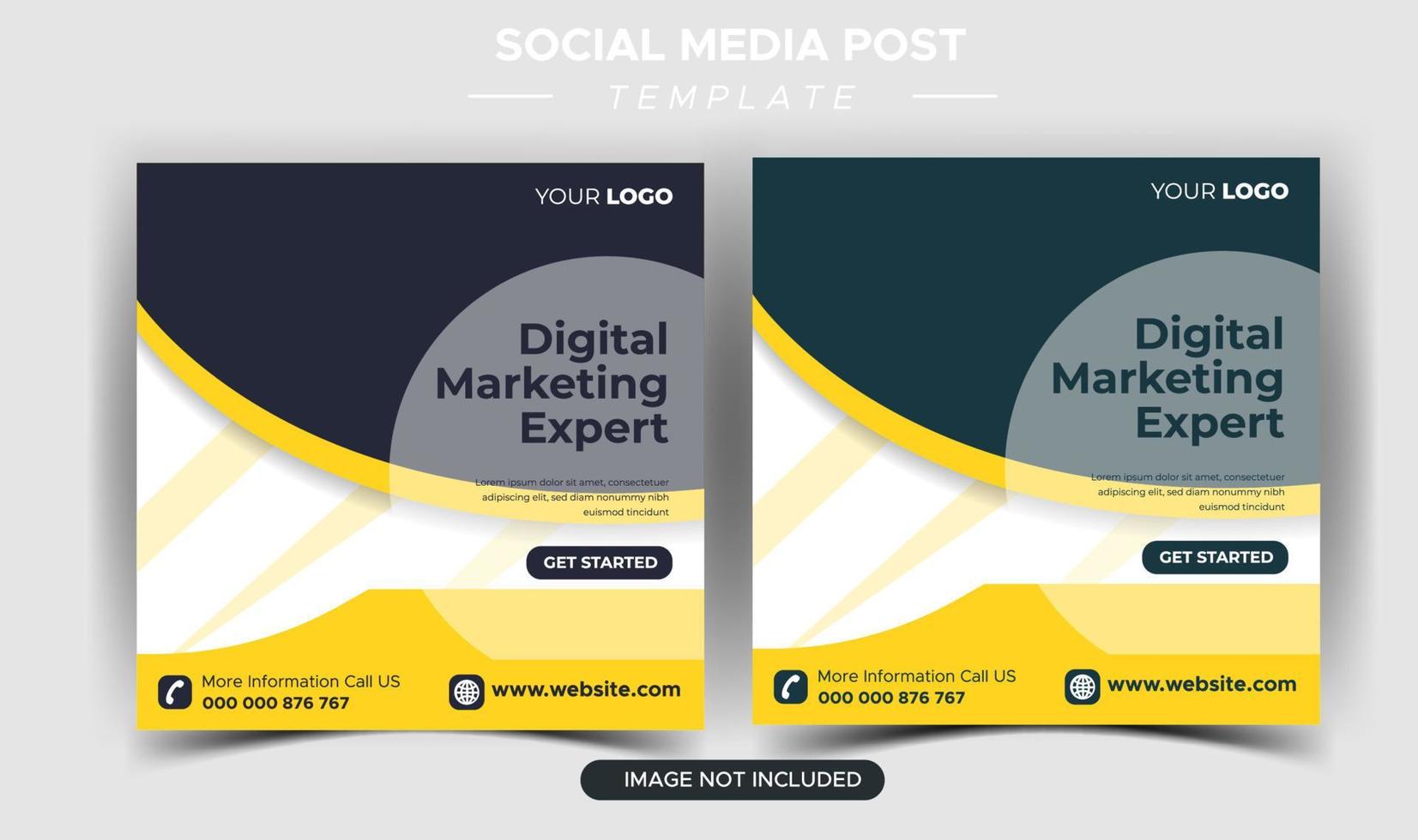 Digital business marketing social media post template vector