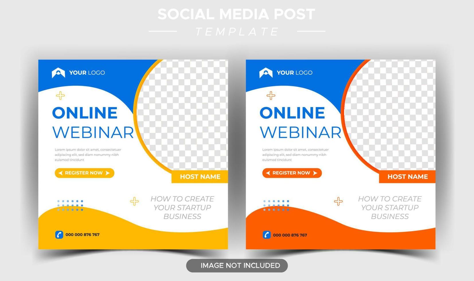 Digital marketing live webinar social media template vector