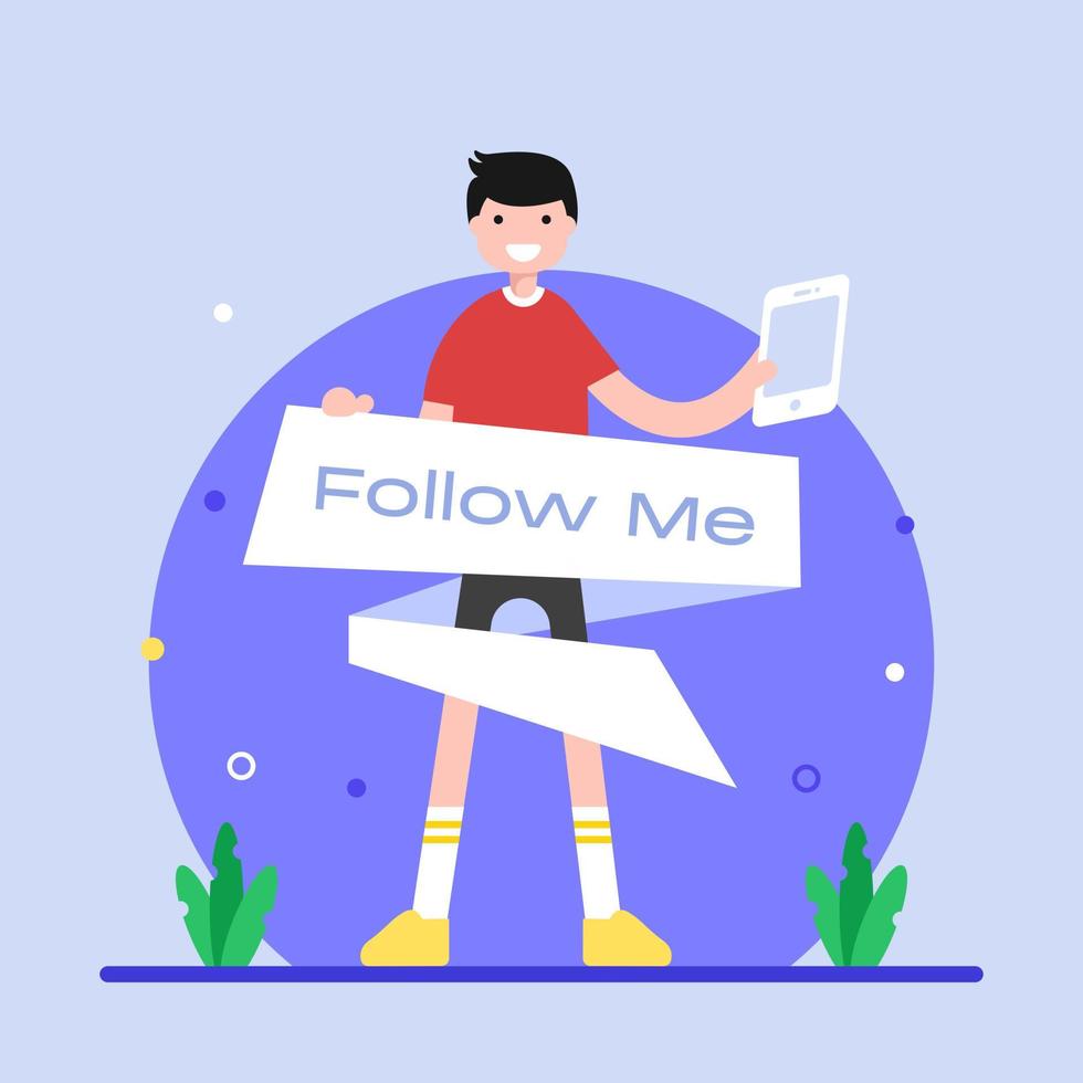 Follow Me and social media vector