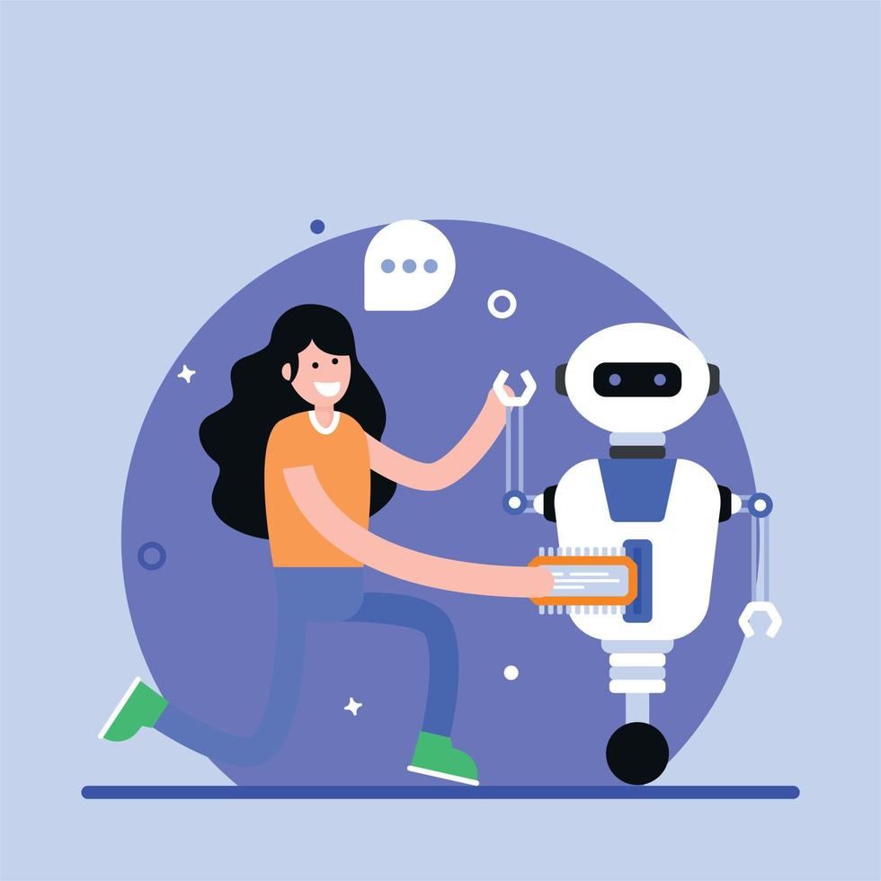 procesador y desarrollador de robots vector