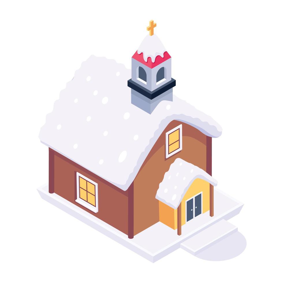 casa de nieve y cabaña vector