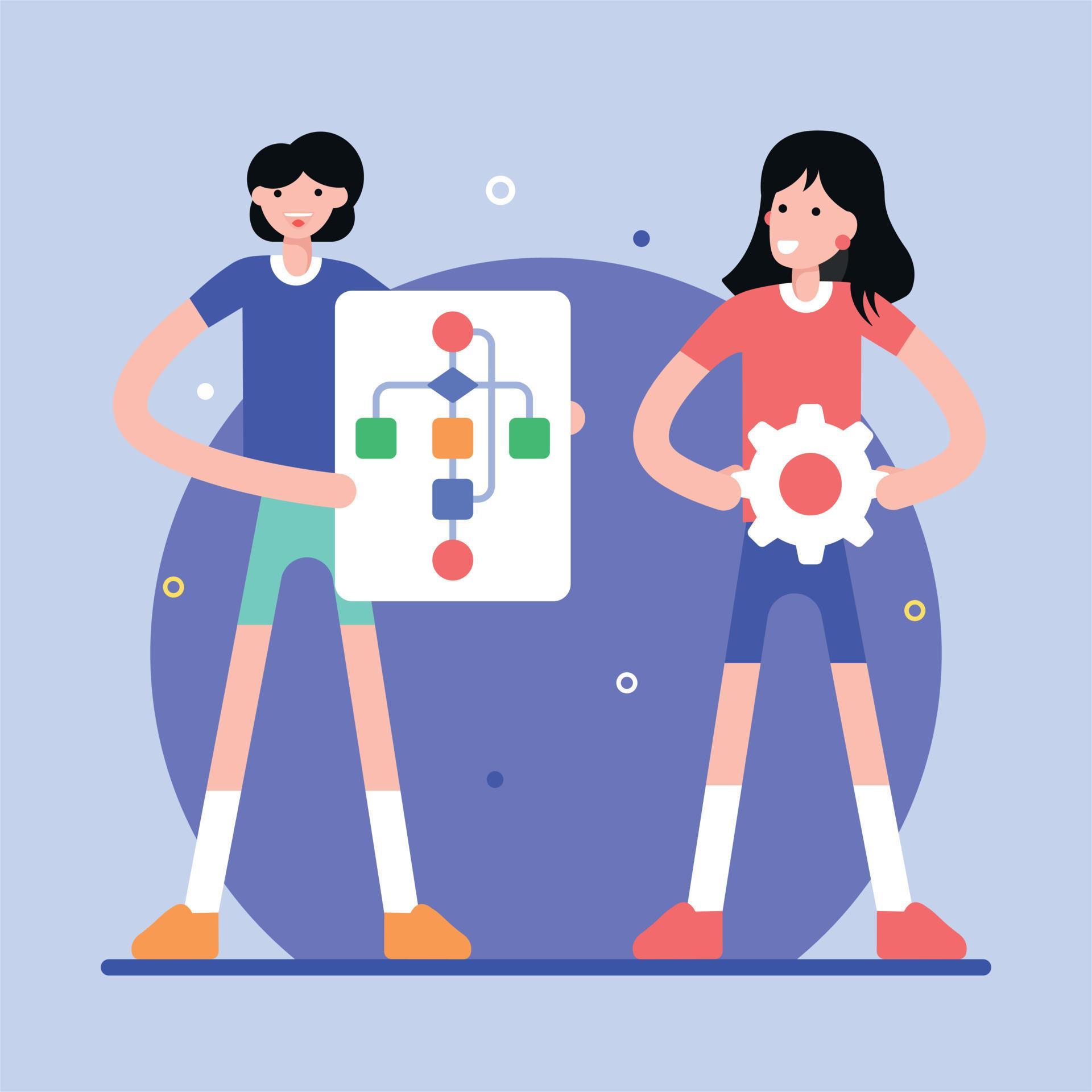 Algorithm and Flowchart 4824729 Vector Art at Vecteezy