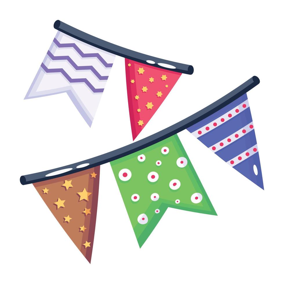 Garlands and decorative flags vector