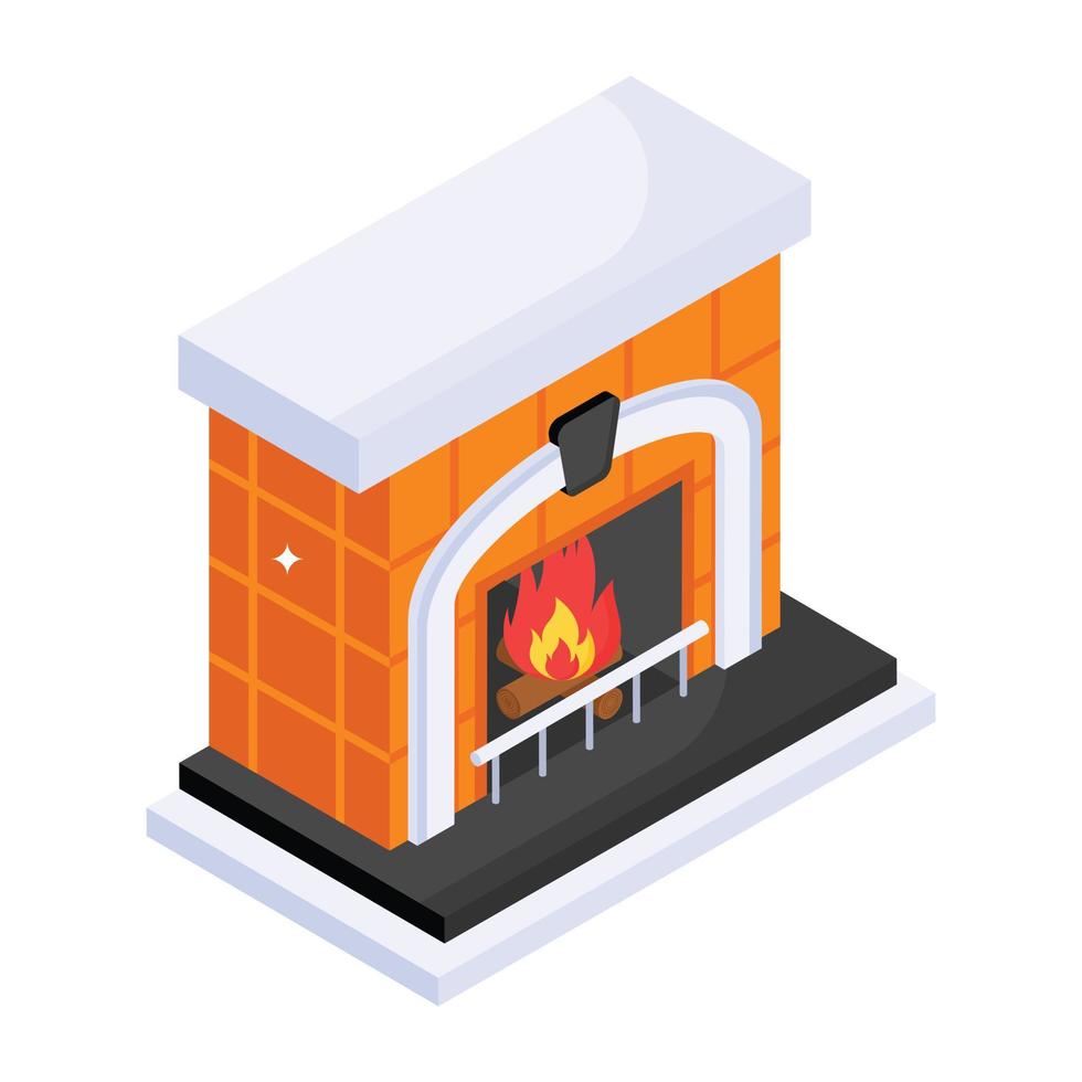 Fireplace and chimney vector