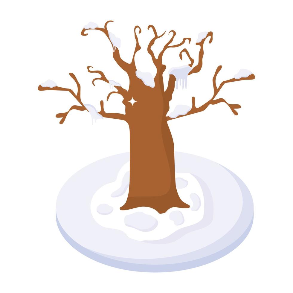 árbol de nieve desnudo vector