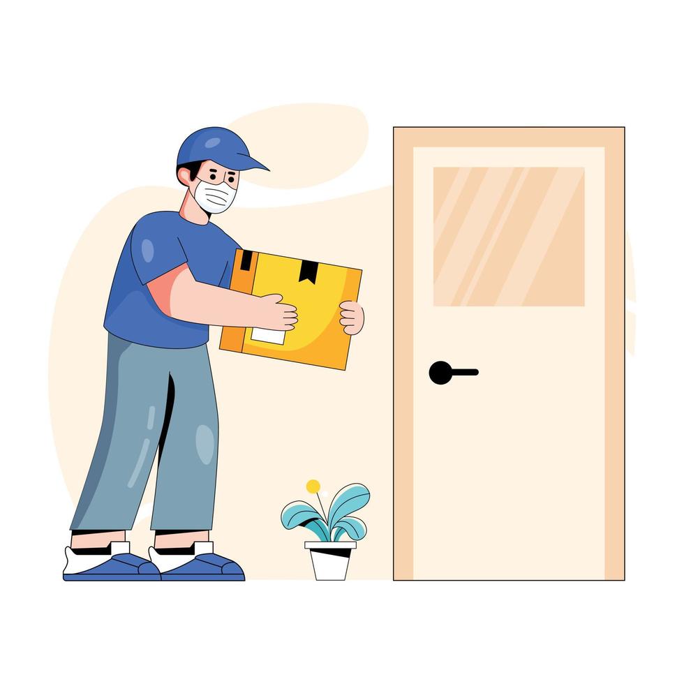 Doorstep Delivery and Parcel 4825032 Vector Art at Vecteezy