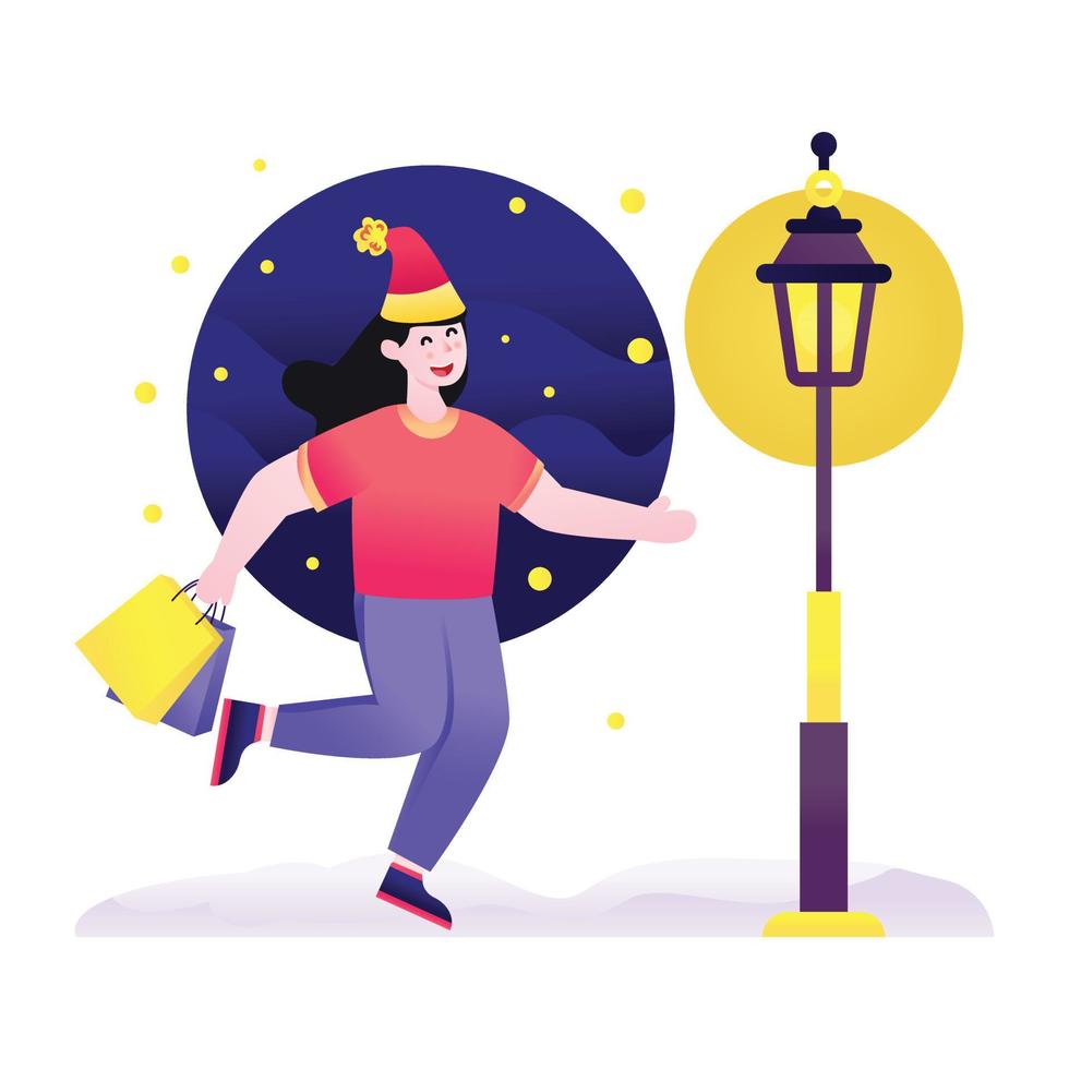 Christmas  Festive Shopping vector